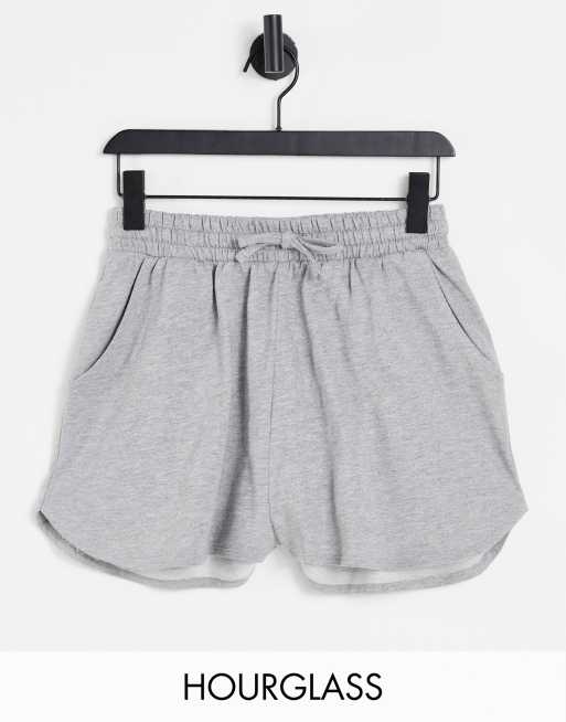 ASOS DESIGN Hourglass linen runner shorts in black