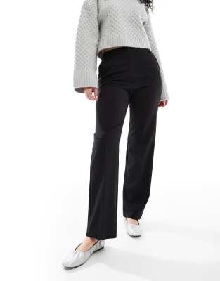Asos Design Hourglass Tailored Slim Straight Leg Pants In Black In Black