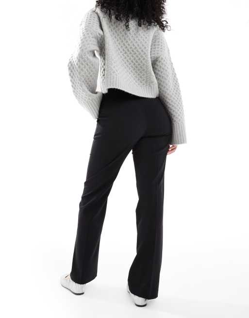 ASOS DESIGN Hourglass tailored slim straight leg pants in black