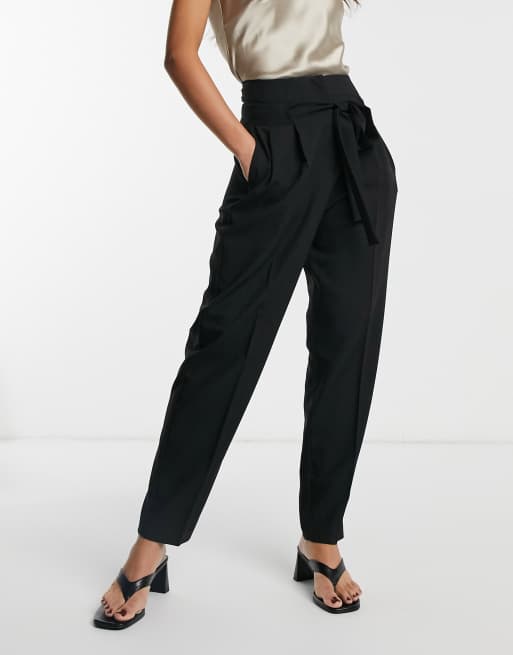 Tie waist trousers