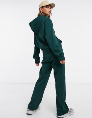 green hoodie and sweatpants set