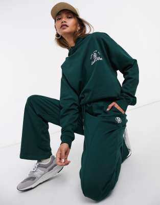 green hoodie and sweatpants set