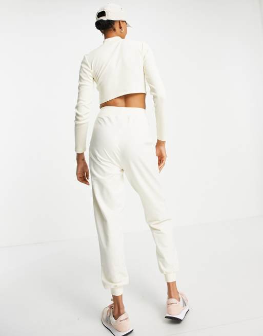 ASOS DESIGN Hourglass tracksuit with rib funnel neck jacket and jogger in biscuit, 2 of 4