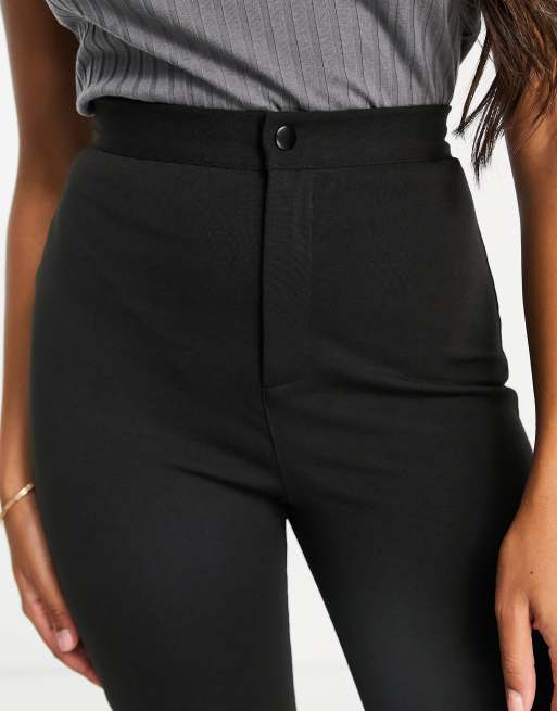 ASOS DESIGN Hourglass - Treggings elasticizzati a vita alta in ponte, 3 di 4