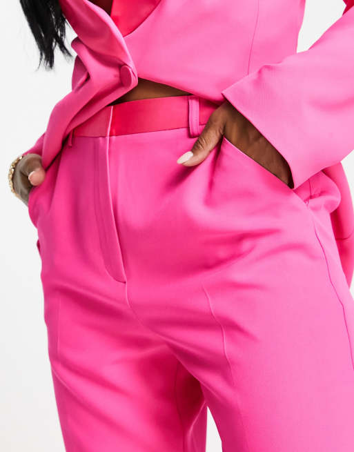 ASOS DESIGN Hourglass tux cigarette pants in bright pink