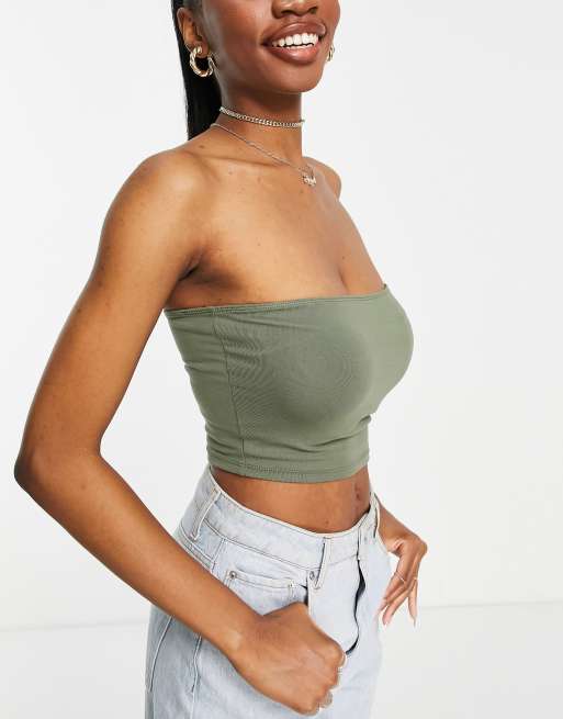 ASOS DESIGN Hourglass ultimate crop bandeau top in black