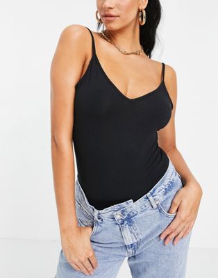 ASOS DESIGN Hourglass ultimate cami with v-neck in black | ASOS