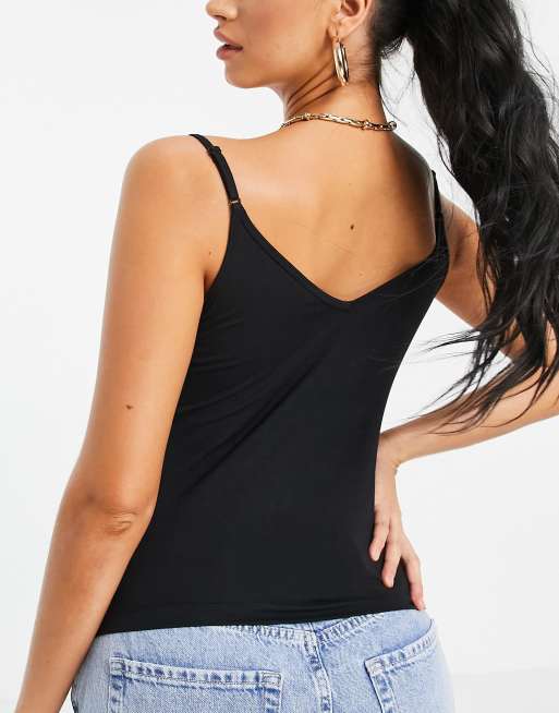 ASOS DESIGN Hourglass ultimate cami with V-neck in black