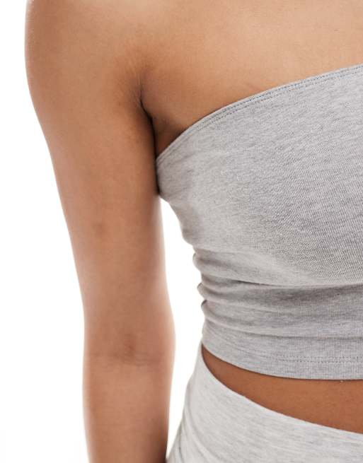 ASOS DESIGN Hourglass - Ultimate - Crop top a fascia grigio mélange, 3 di 4