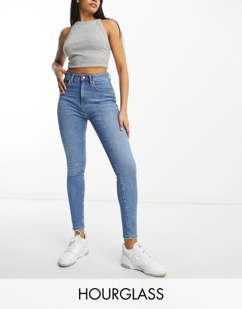 ASOS DESIGN Hourglass – Ultimate – Mellanblå smala jeans - view 1