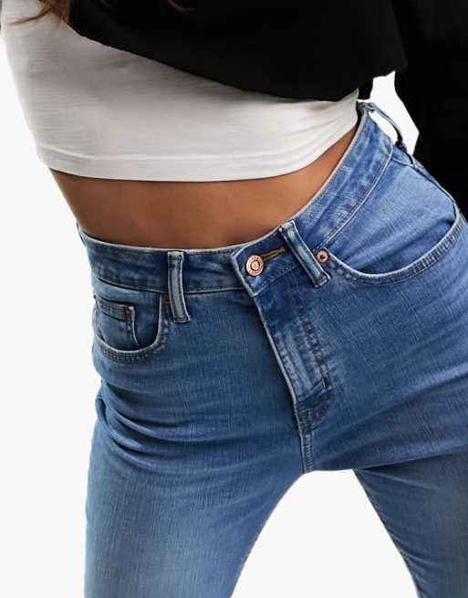 ASOS DESIGN Hourglass ultimate skinny jeans in mid blue, 3 of 5
