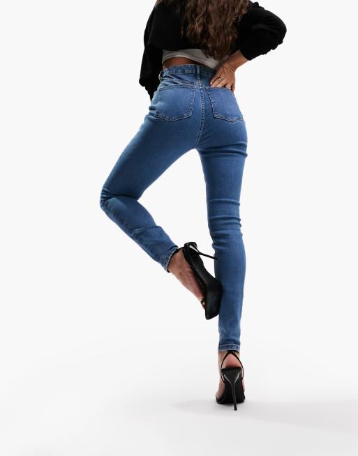 ASOS DESIGN Hourglass ultimate skinny jeans in mid blue, 5 of 5