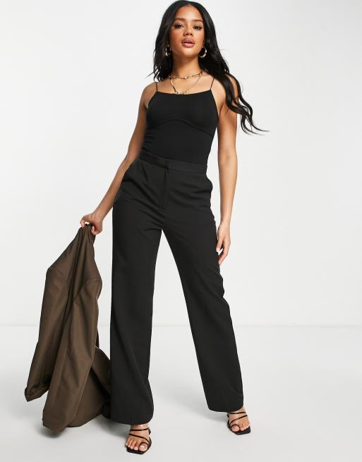 ASOS DESIGN Hourglass ultimate straight leg trouser in black