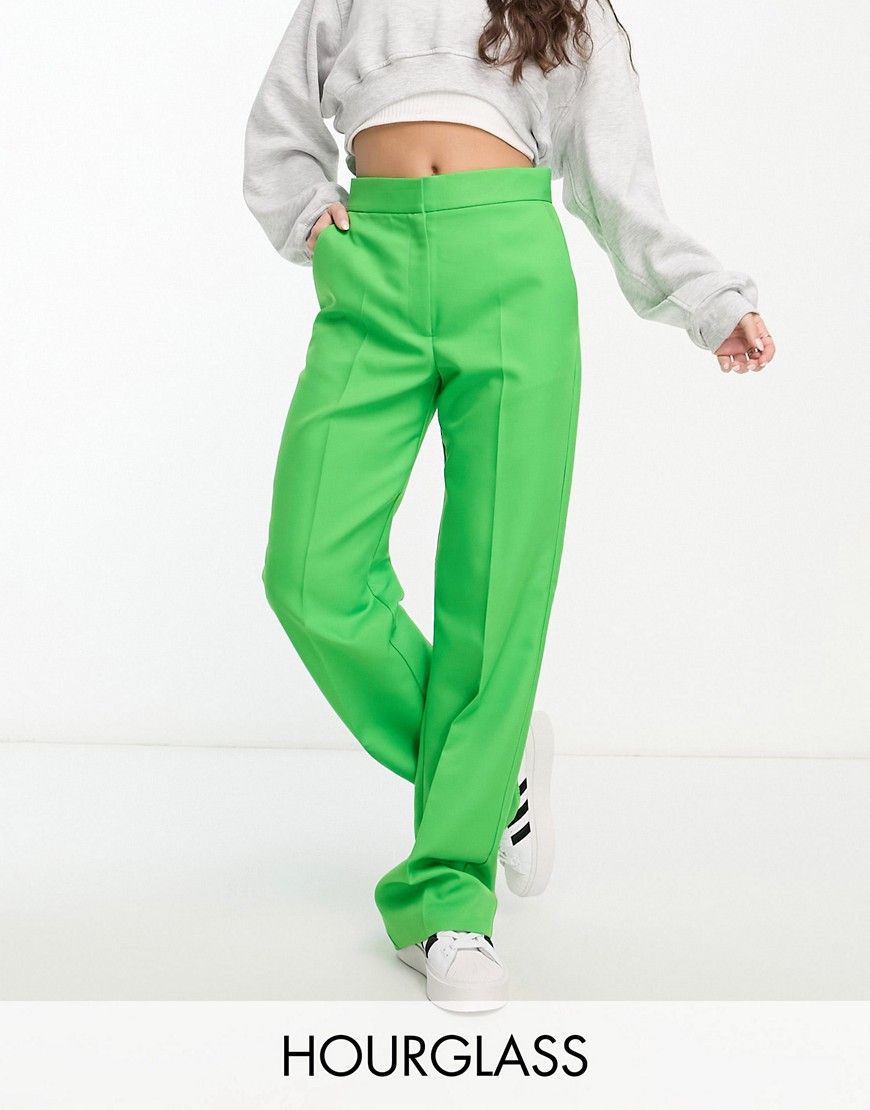Asos Design Hourglass Ultimate Straight Pants In Bright Green