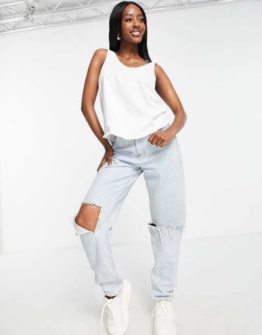 ASOS DESIGN Hourglass – Ultimate – Vitt bomullslinne med djup halsringning - WHITE, 3 av 4
