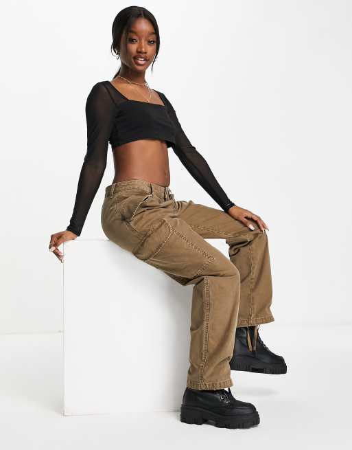 ASOS DESIGN Hourglass - Utility cargobroek in champignon