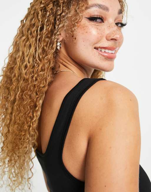 ASOS DESIGN Hourglass vest with scoop front and back in black, 3 of 4