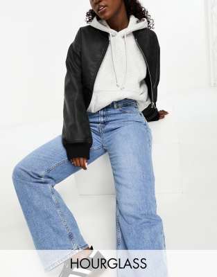 ASOS DESIGN Hourglass - Weite Dad-Jeans in Mittelblau