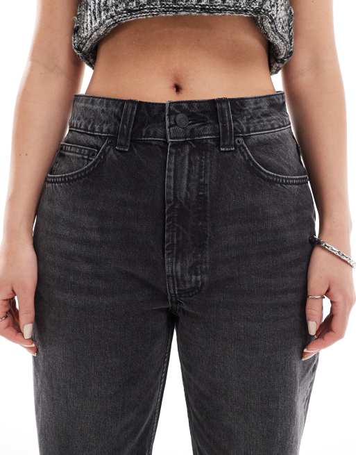 ASOS DESIGN Hourglass wide leg dad jeans in washed black
