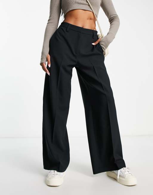 ASOS DESIGN wide leg trouser in grey