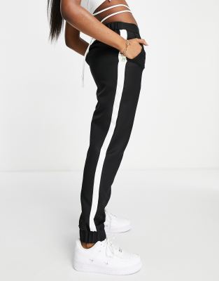 womens side stripe joggers