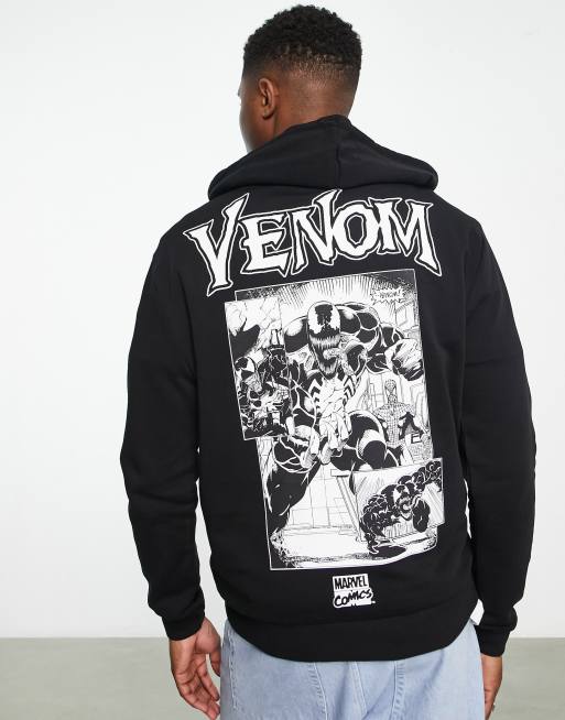 ASOS DESIGN - Hættetrøje med Marvel Venom-print i sort