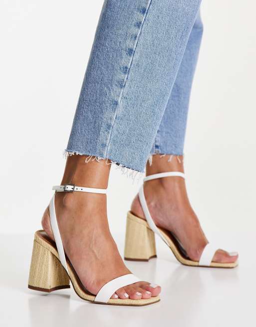 Asos white heeled on sale sandals