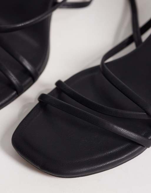 ASOS DESIGN Hundred strappy block heel sandals in black, 2 of 4