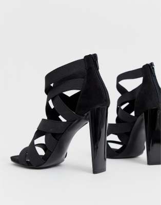 elastic strappy heels