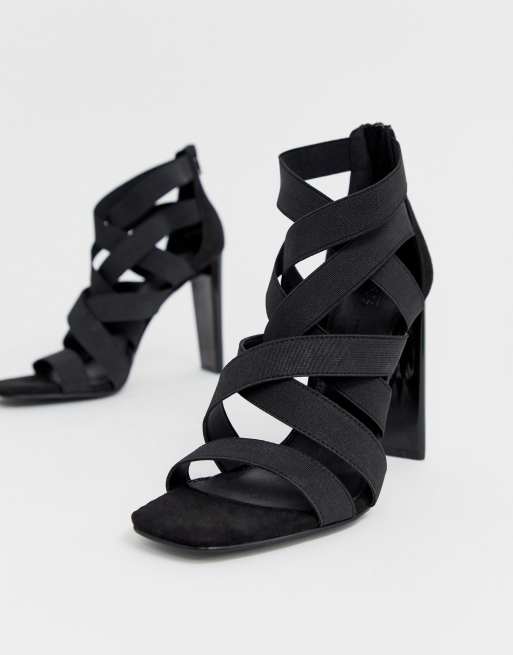 Elastic strappy heels hot sale