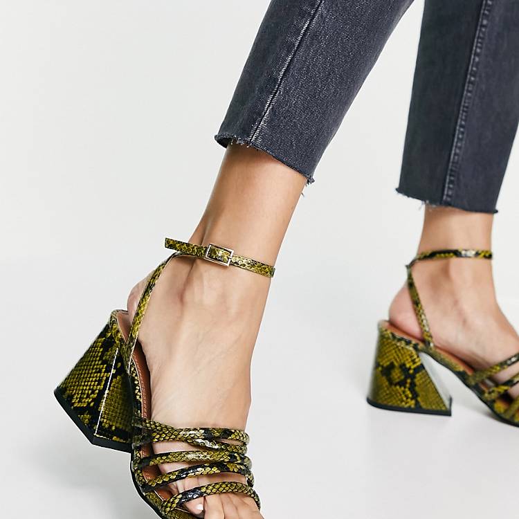 Womens Flip Flop Shoes Summer Ankle Straps Adjustable Cross Tied Snake Pattern Flat Sandals 