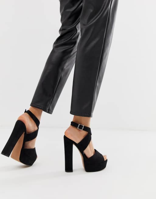 asos design punch chunky platform high block heels