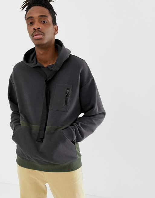 ASOS DESIGN – Huvtröja i oversize-modell med funktionell design