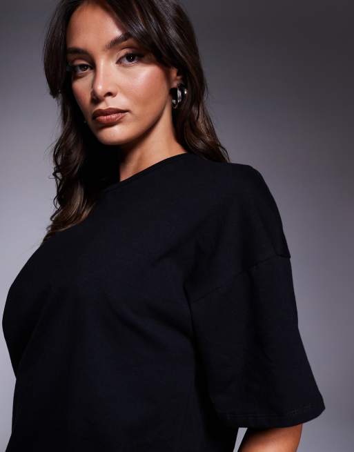 ASOS DESIGN - Hvid 2-i-1 mini-T-shirtkjole med ballonkant, 3 af 4