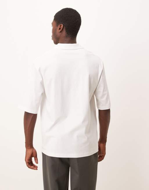 ASOS DESIGN - Hvid afslappet polo med reverskrave , 3 af 5