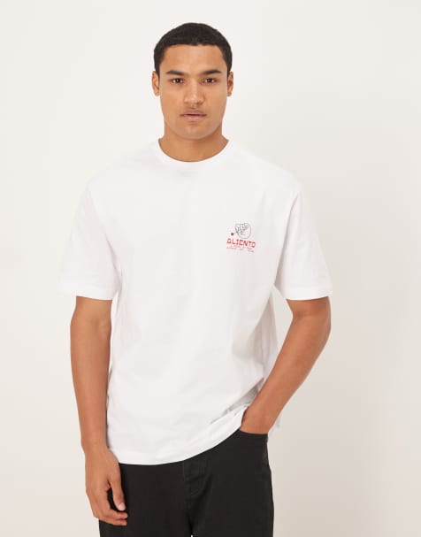 ASOS DESIGN - Hvid afslappet T-shirt med lille krusedulleprint - view 1