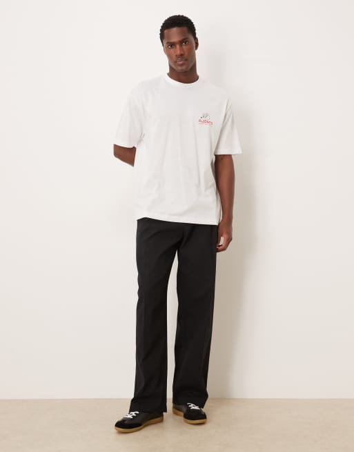 ASOS DESIGN - Hvid afslappet T-shirt med lille krusedulleprint, 2 af 5