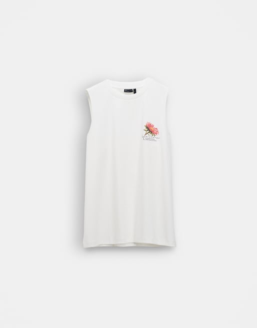 ASOS DESIGN - Hvid afslappet tanktop med blomstergrafik i superkraftig ribstrik, 6 af 7