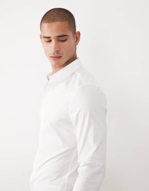 ASOS DESIGN - Hvid arbejdsskjorte i skinny fir med stretch, 4 af 5