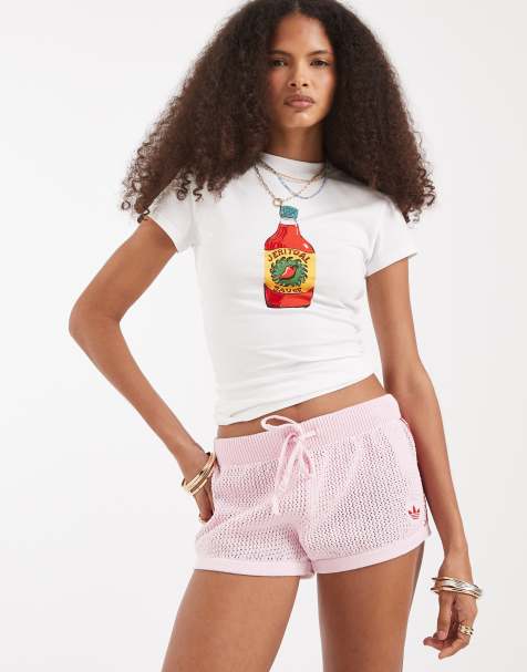 ASOS DESIGN - Hvid baby-T-shirt med perlebesat hot sauce-grafik - view 1