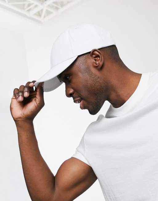 ASOS DESIGN - Hvid baseballkasket i bomuld