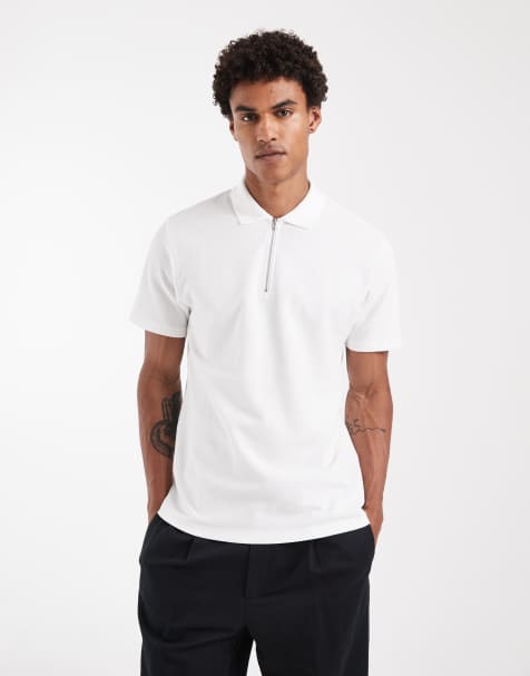 ASOS DESIGN - Hvid elegant polo i regular fit med tekstur - view 1