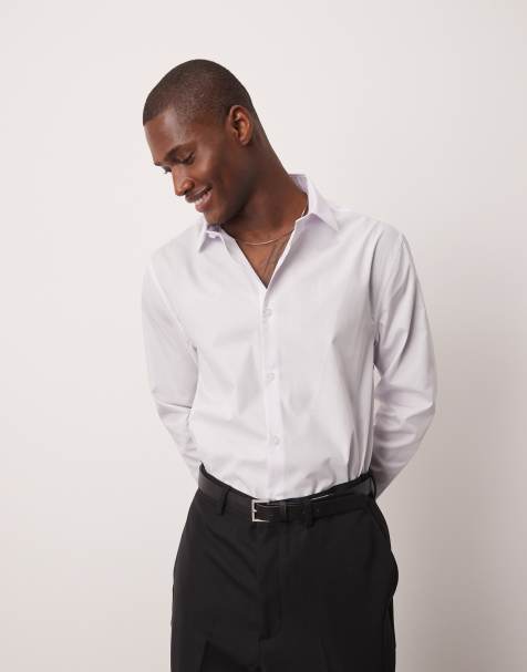 ASOS DESIGN - Hvid elegant skjorte i strygelet poplin i regular fit - view 1