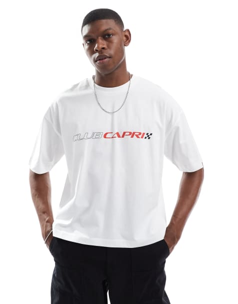 ASOS DESIGN - Hvid firkantet oversized T-shirt med bygrafik - view 1