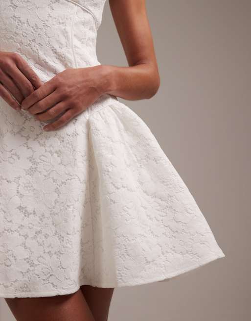 ASOS DESIGN - Hvid galla-minikjole med blonder, 2 af 5