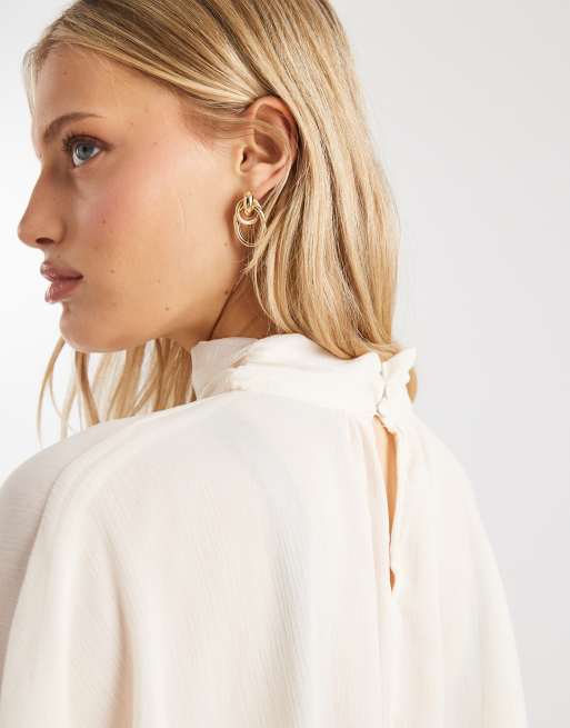 ASOS DESIGN - Hvid kappetop i dobbeltlagschiffon, 3 af 4