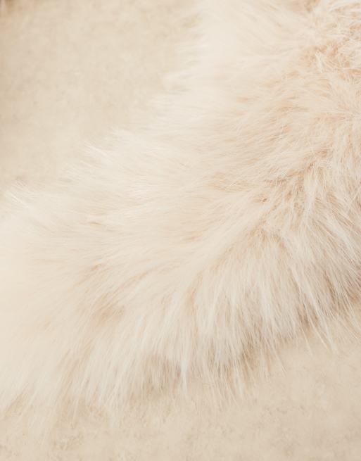 ASOS DESIGN - Hvid kort krave i imiteret pels, 2 af 3