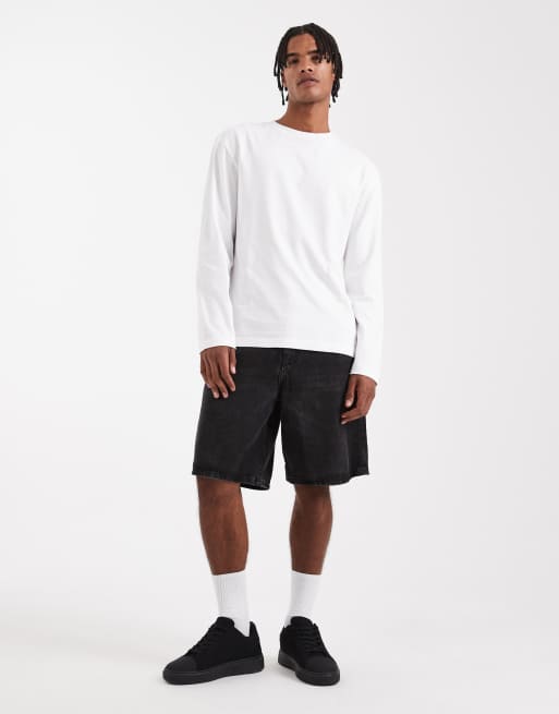 ASOS DESIGN - Hvid kraftig afslappet T-shirt med lange ærmer, 2 af 5
