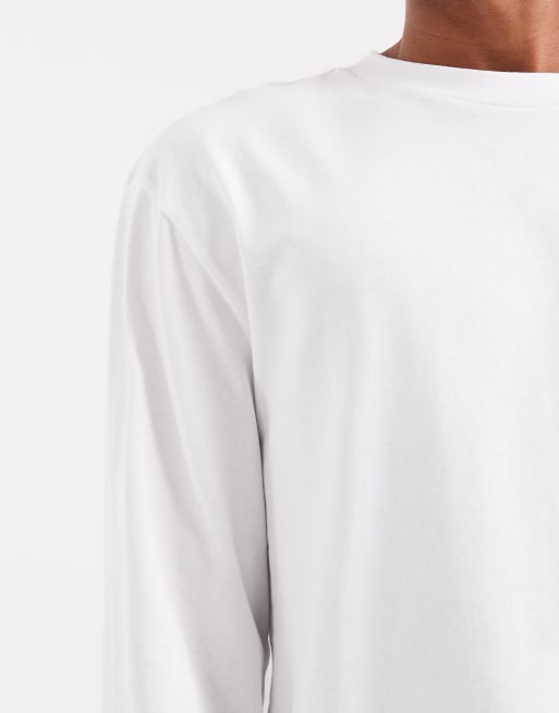 ASOS DESIGN - Hvid kraftig afslappet T-shirt med lange ærmer, 5 af 5