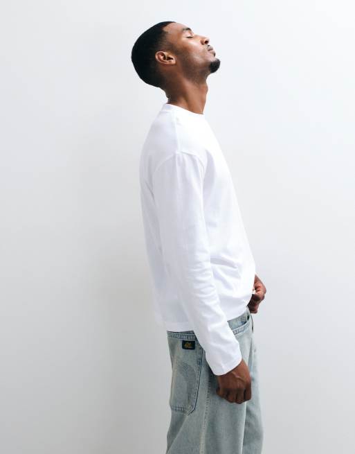ASOS DESIGN - Hvid kraftig afslappet T-shirt med lange ærmer, 5 af 5